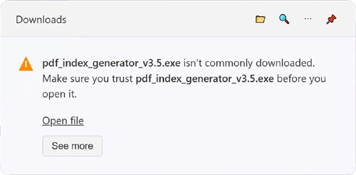 PDF Index Generator.exe isnt commonly downloaded