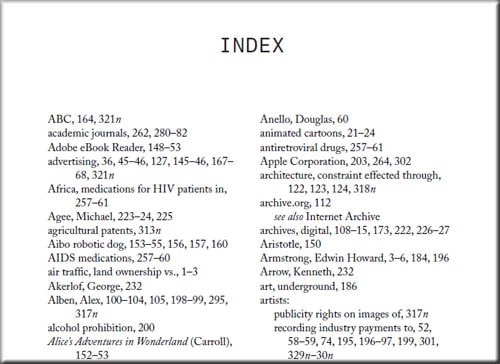 Book index sample