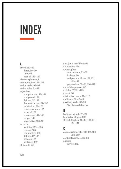 index of