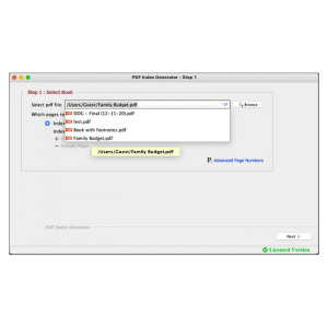 Step1: Select the PDF file that you want to index
