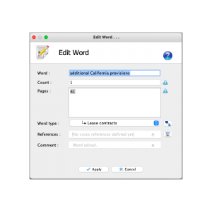 Modify an index term