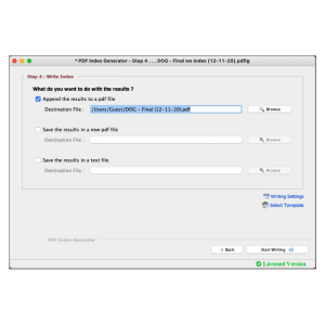 Step4: Write the final index to a book